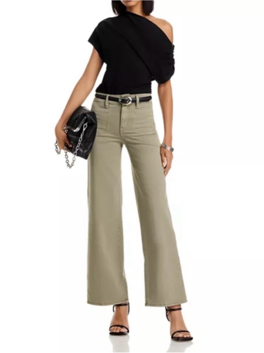 Frame Le Slim Palazzo Modernist Pocket Jeans in Thyme Size 29